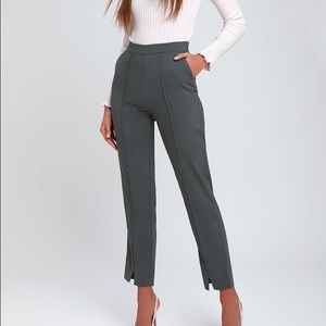 Lulus Aisha Charcoal Grey Trouser Pants